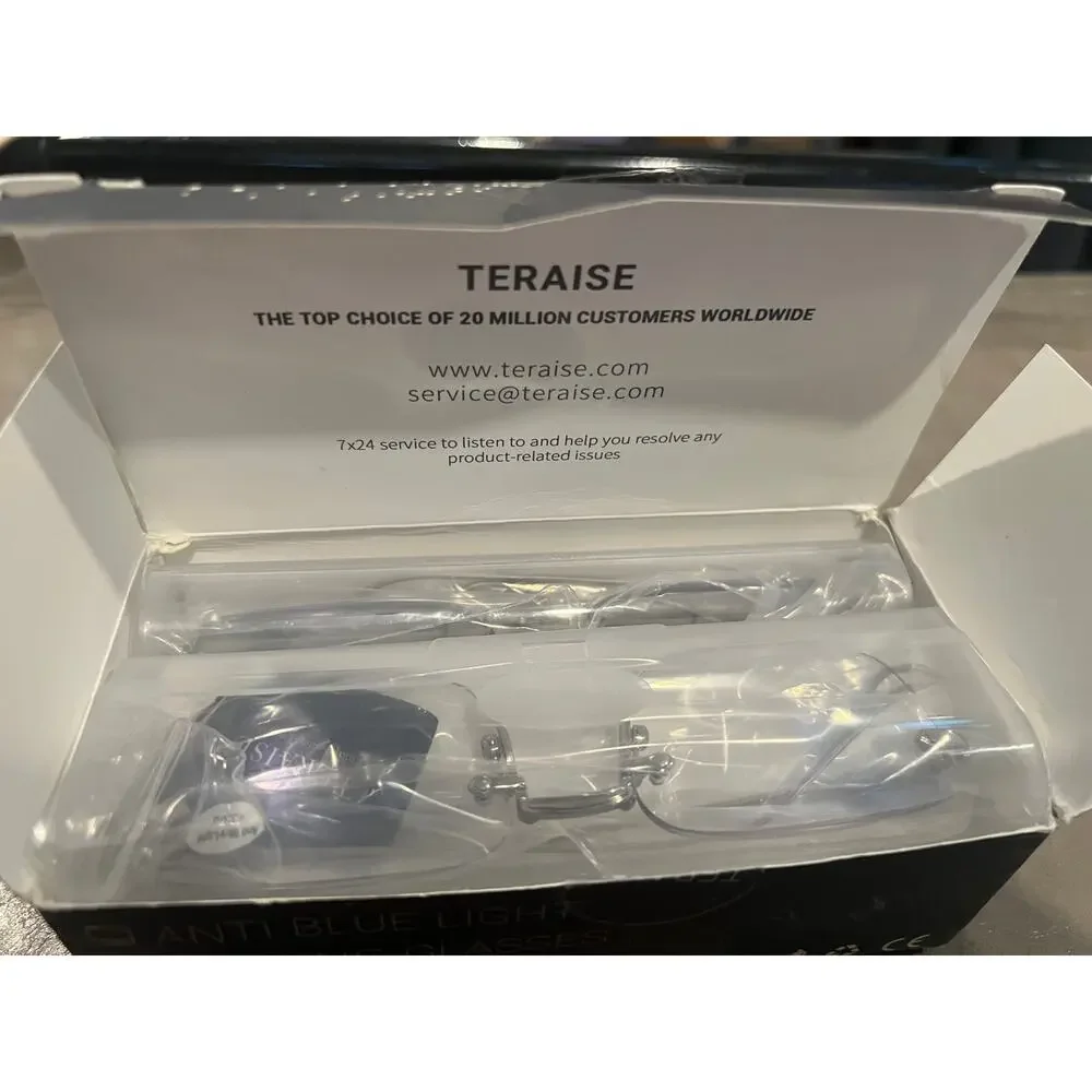 TERAISE 3Packs Frameless Metal Reading Glasses For Men/Women Blue Light Blocking
